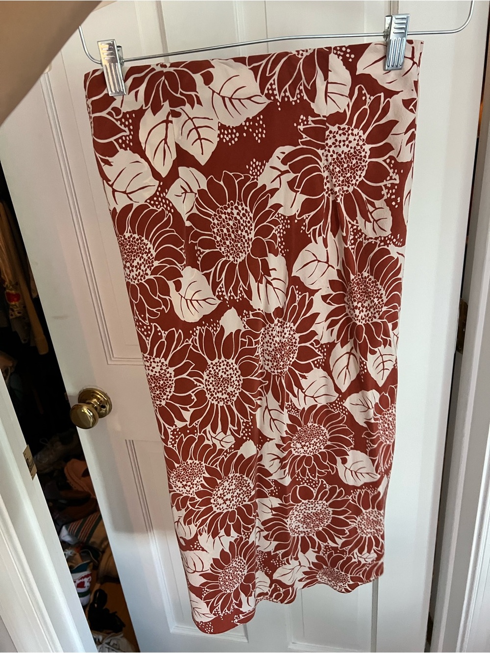 Madewell Rust and White Floral Midi Skirt - Picture 3 of 3